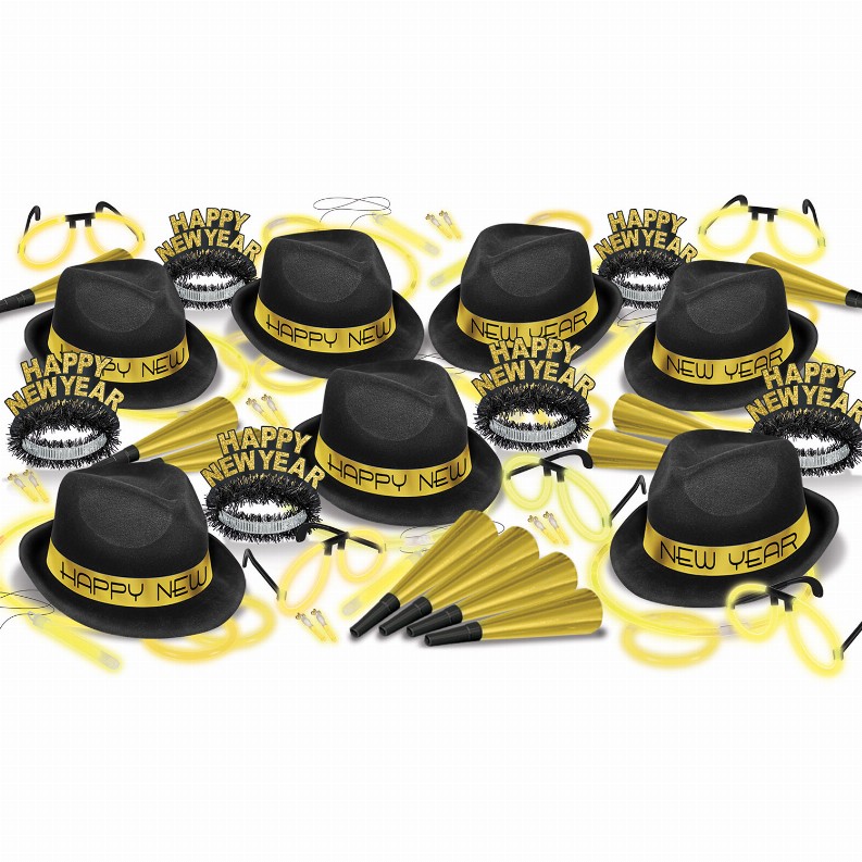Party Kit - New Years 50 Person Gold Glow