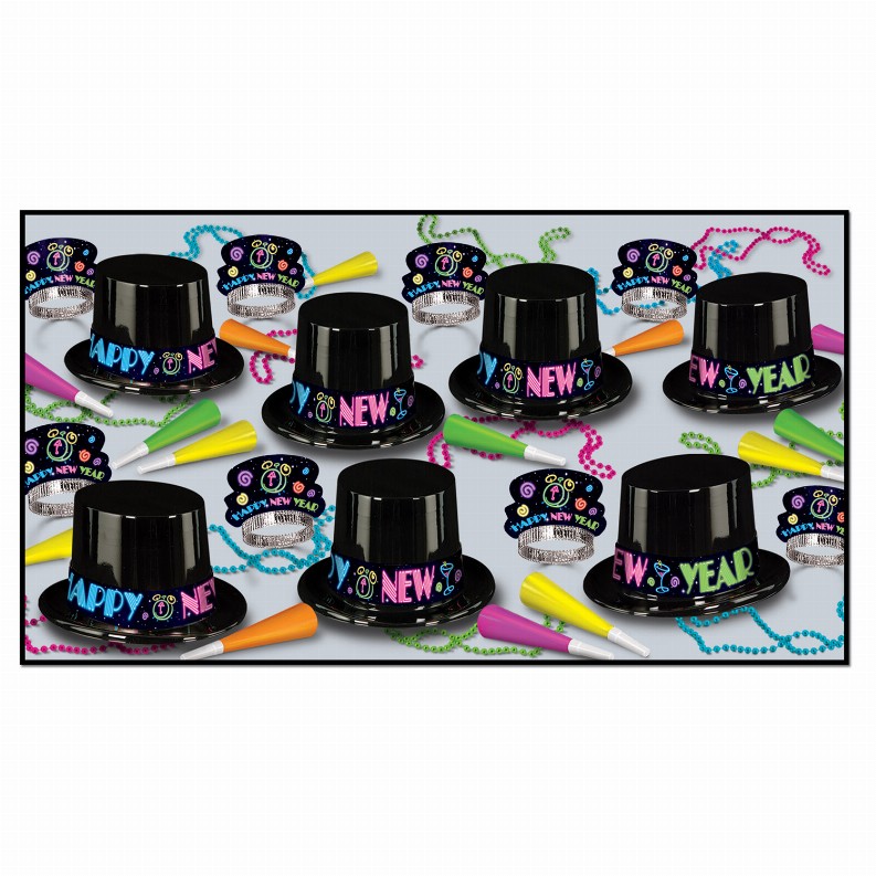 Party Kit - New Years 50 Person Neon Party