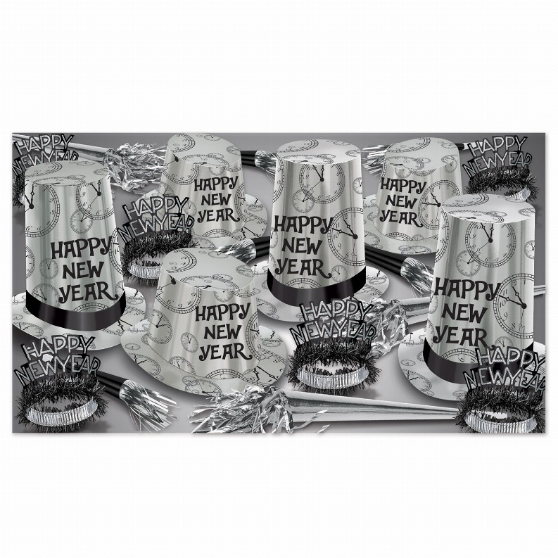 Party Kit - New Years 50 Person Super Hi-Hat Silver