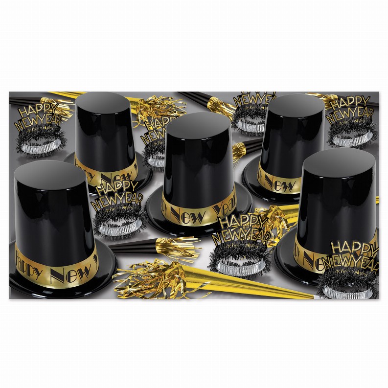 Party Kit - New Years 50 Person The Big Top Hat Gold
