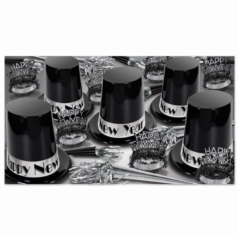 Party Kit - New Years 50 Person The Big Top Hat Silver