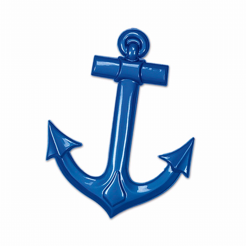 Plastic Decorations - Nautical Blue Plastic Ship's Anchor