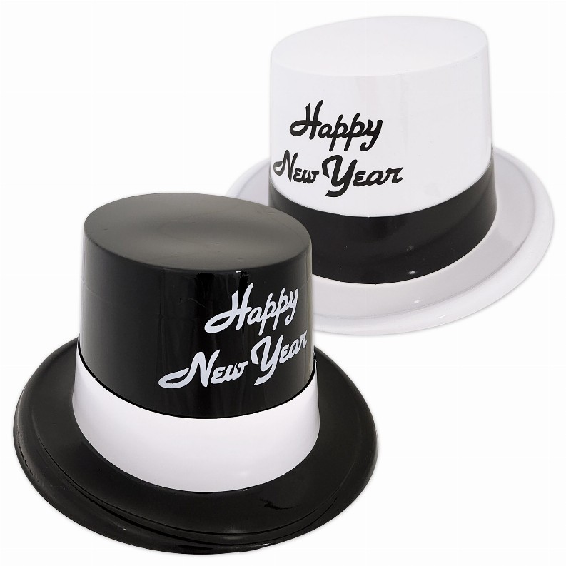 Plastic Party Supplies & Props  - New Years Black & White Legacy Toppers