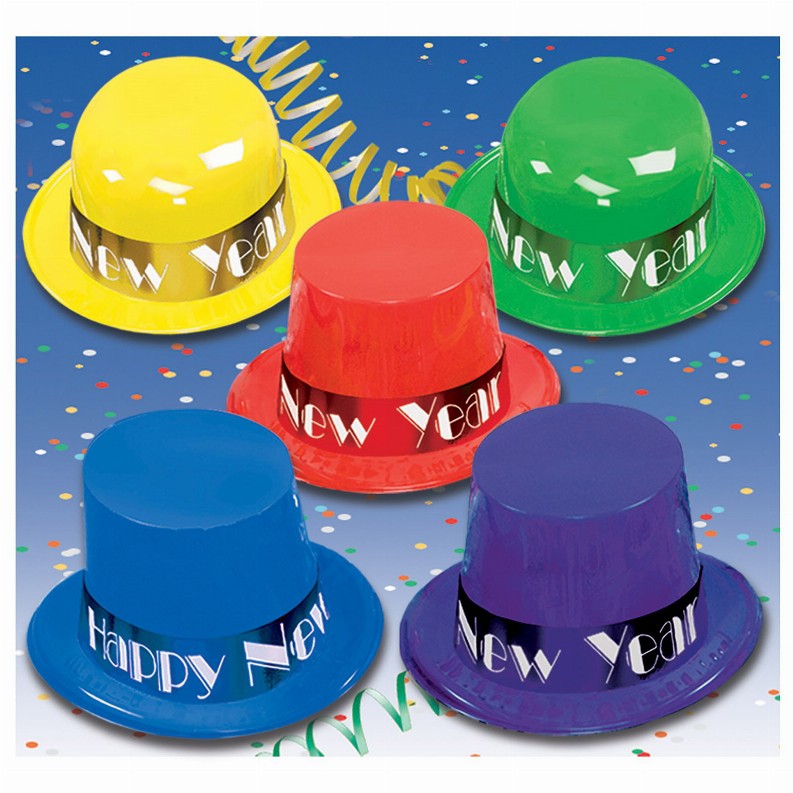 Plastic Party Supplies & Props  - New Years Showtime Toppers & Derbies