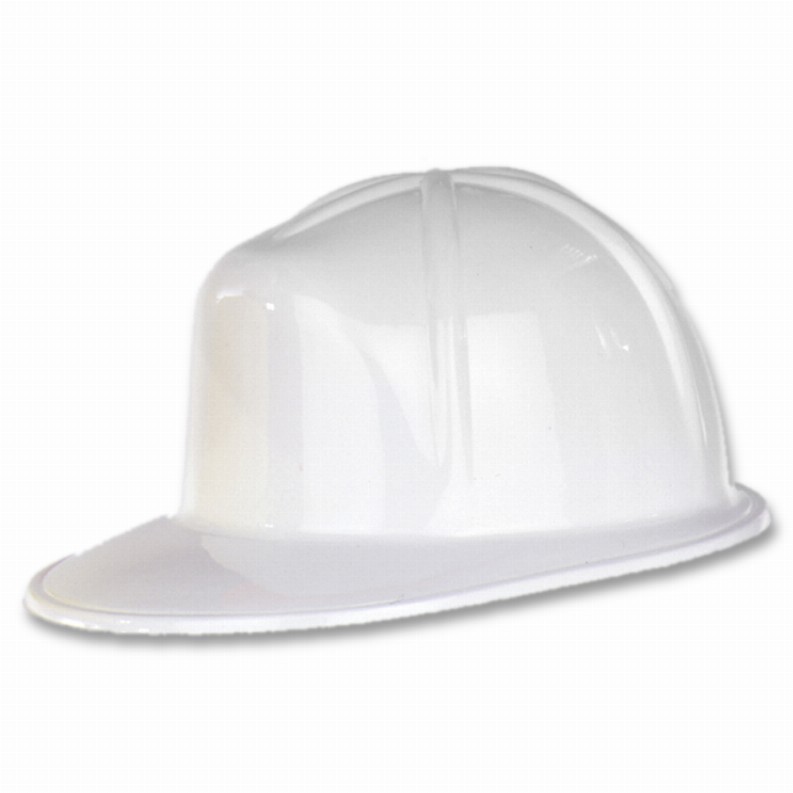 Plastic Party Supplies & Props  - Construction White Plastic Construction Helmet