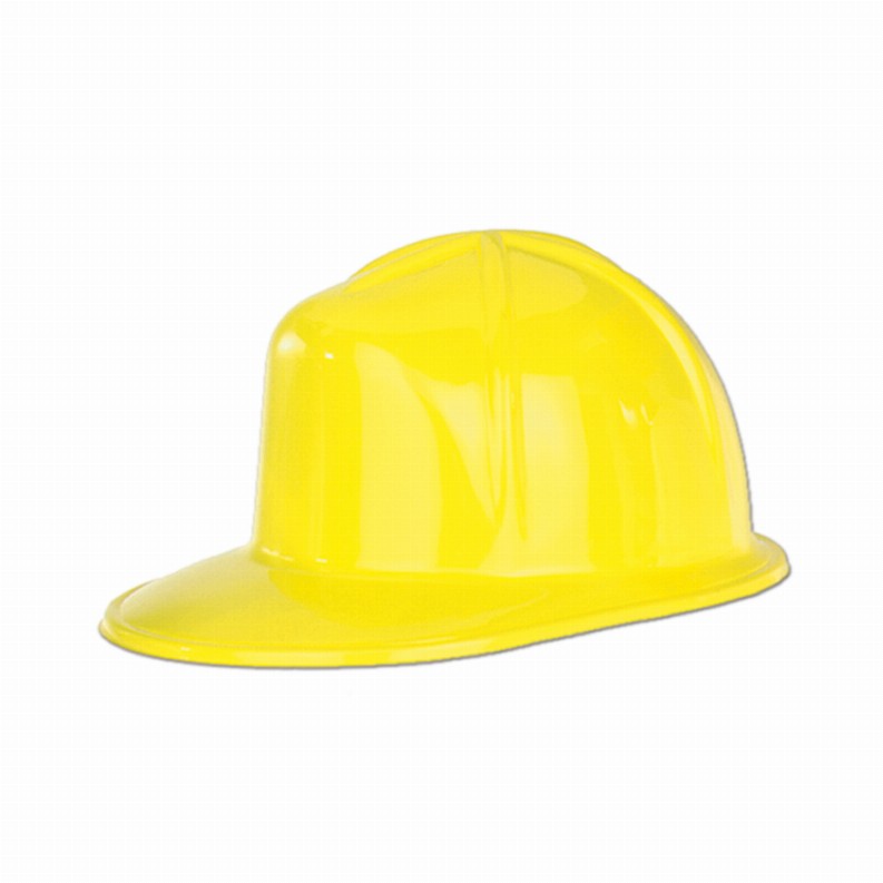 Plastic Party Supplies & Props  - Construction Yellow Plastic Construction Helmet