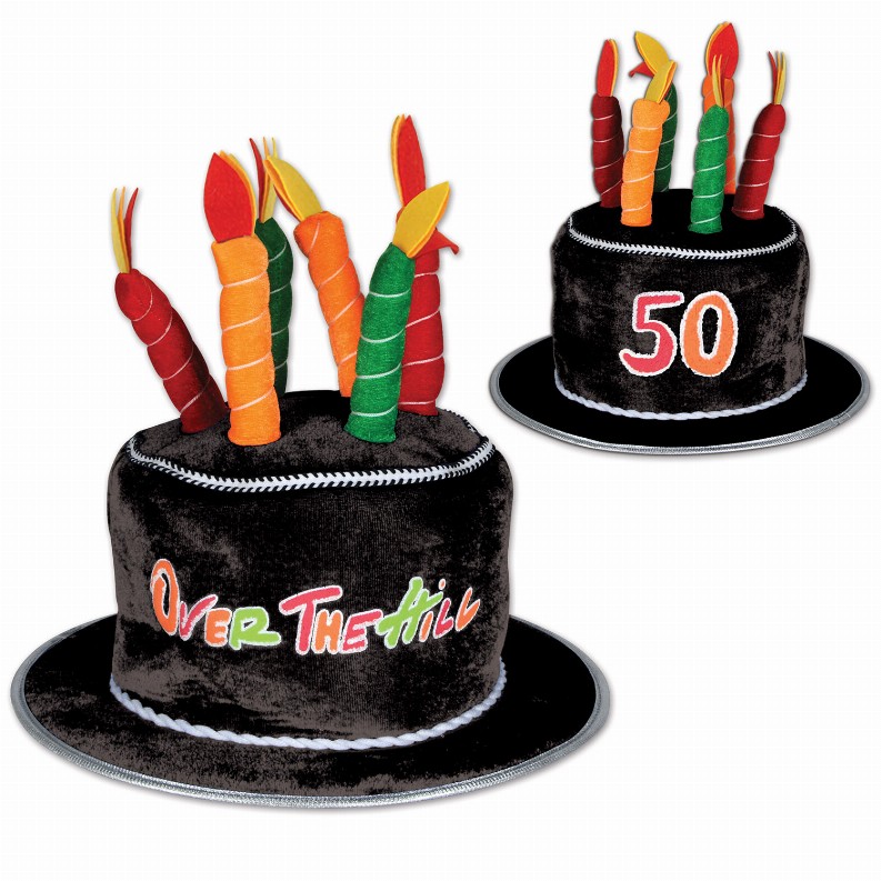 Plush(Multiple Themed Designs Available)   Over-The-Hill Plush 50 Over The Hill Cake Hat