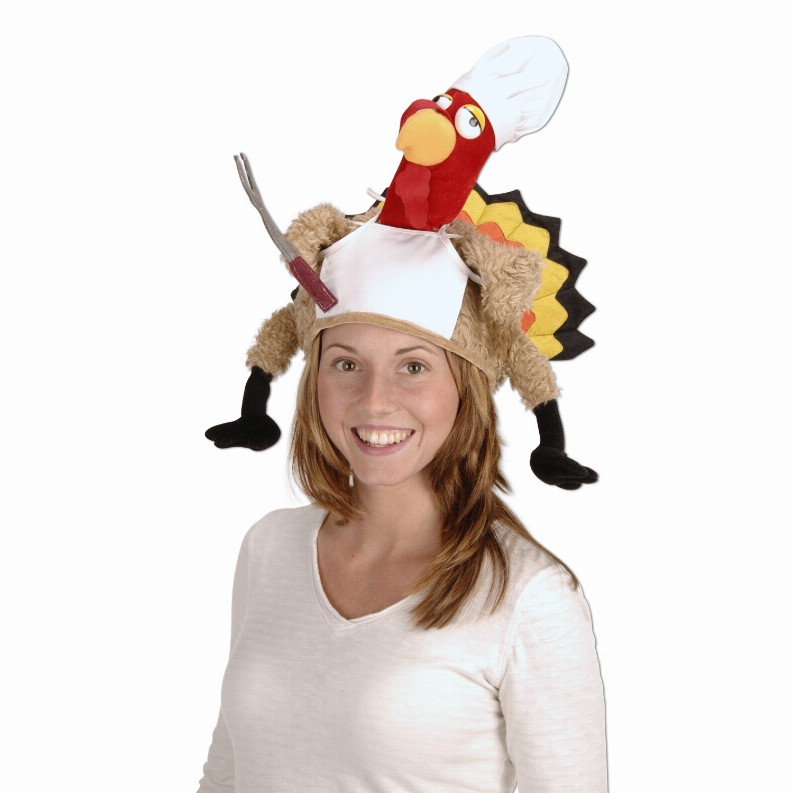 Plush(Multiple Themed Designs Available)   Thanksgiving/Fall Plush Chef Turkey Hat