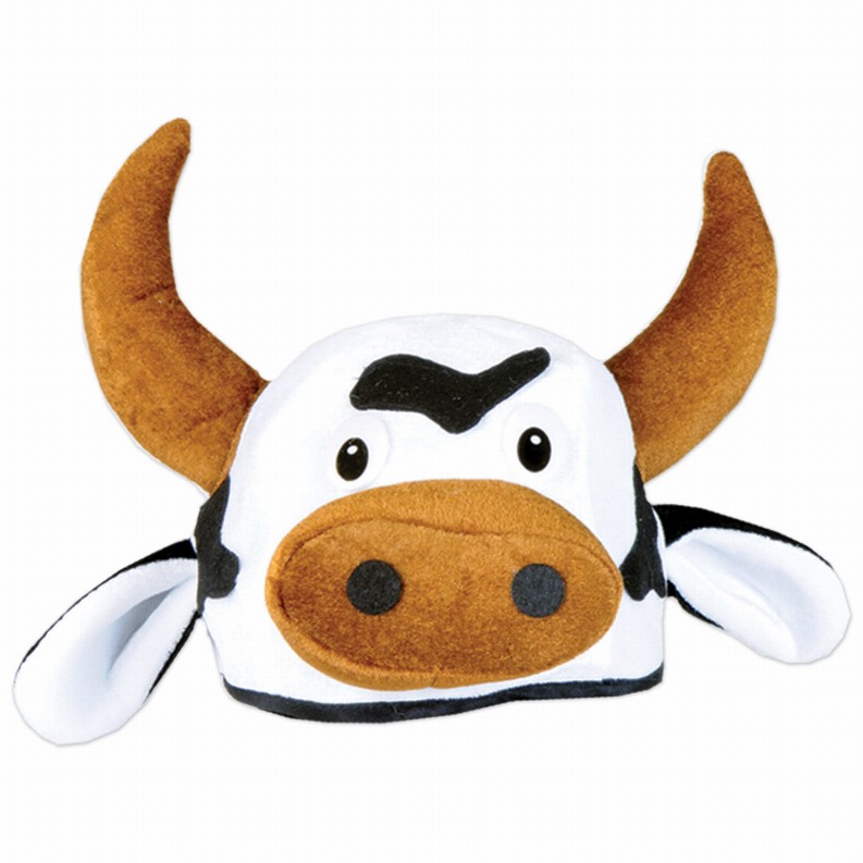 Plush(Multiple Themed Designs Available)   Farm Plush Cow Head Hat