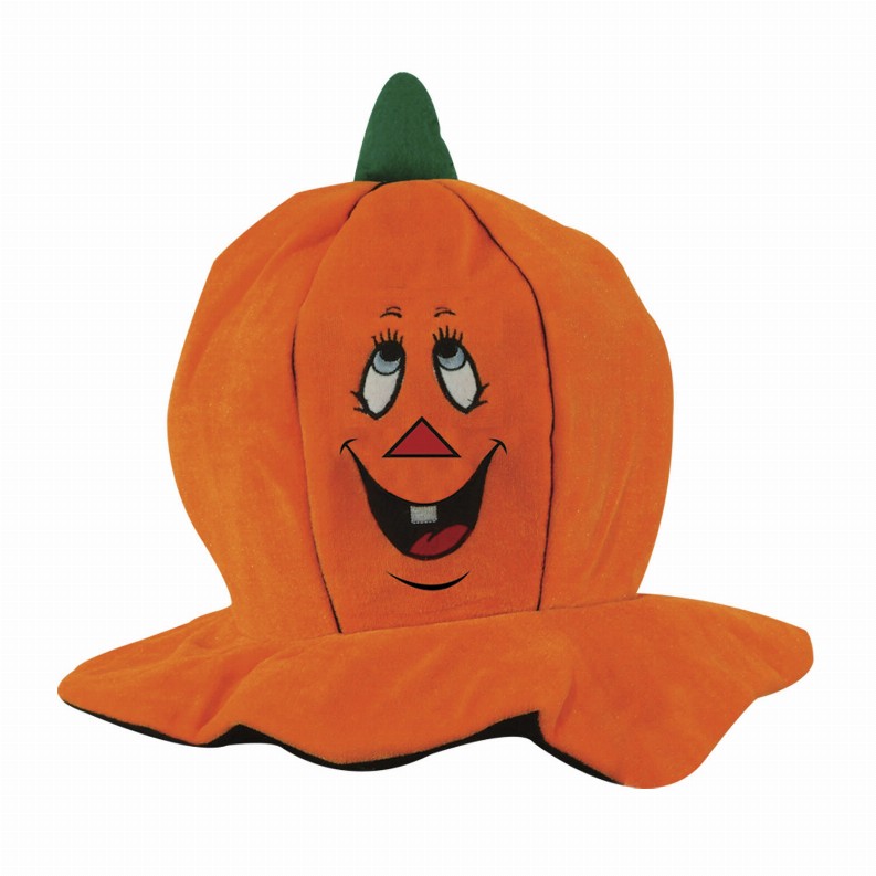 Plush(Multiple Themed Designs Available)   Halloween Plush Jack-O-Lantern Hat Style 2