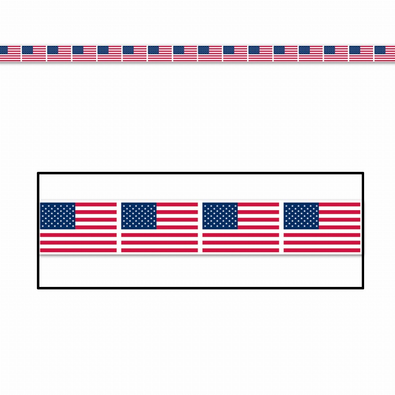 Poly - Patriotic American Flag Party Tape