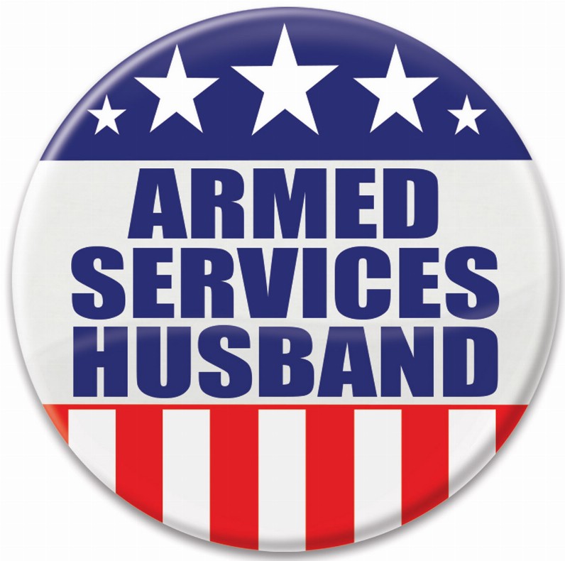 Printed Buttons - Armed Services Husband Button