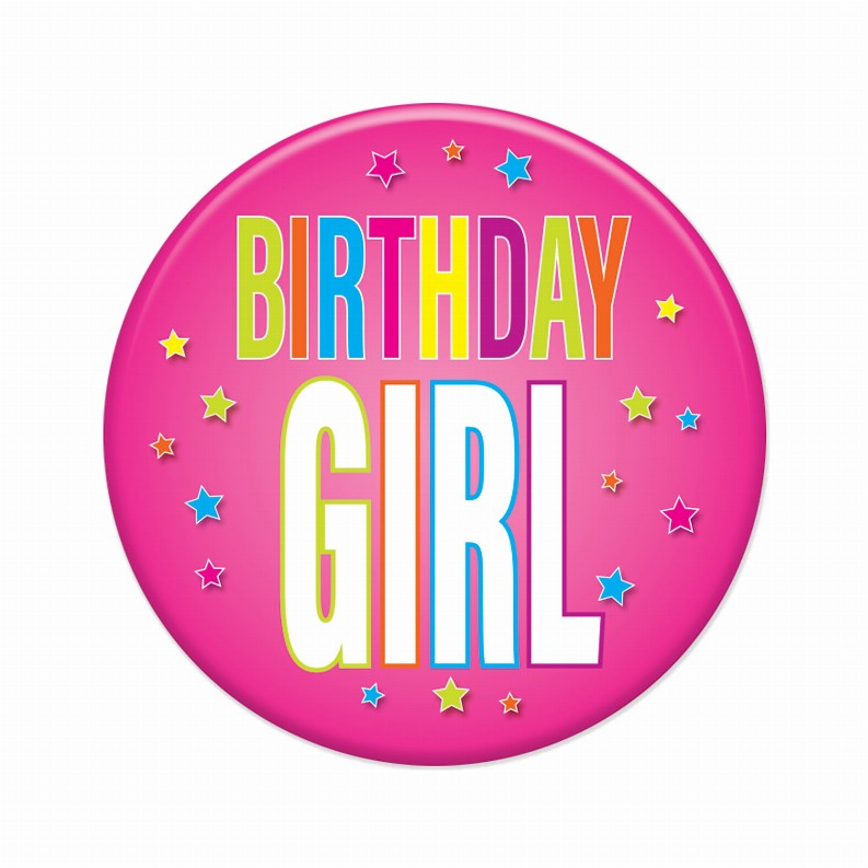 Printed Buttons - Birthday Girl Button