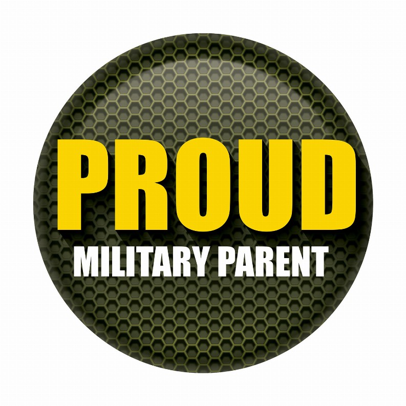 Printed Buttons - Green Proud Military Parent Button