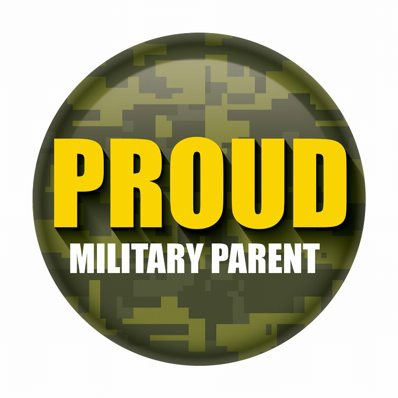 Printed Buttons - Green Camo Proud Military Parent Button