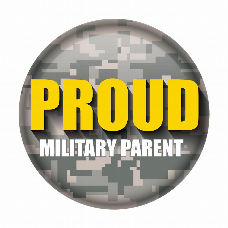 Printed Buttons - Light Camo Proud Military Parent Button