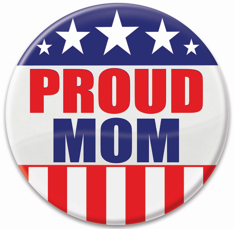 Printed Buttons - Proud Mom Button