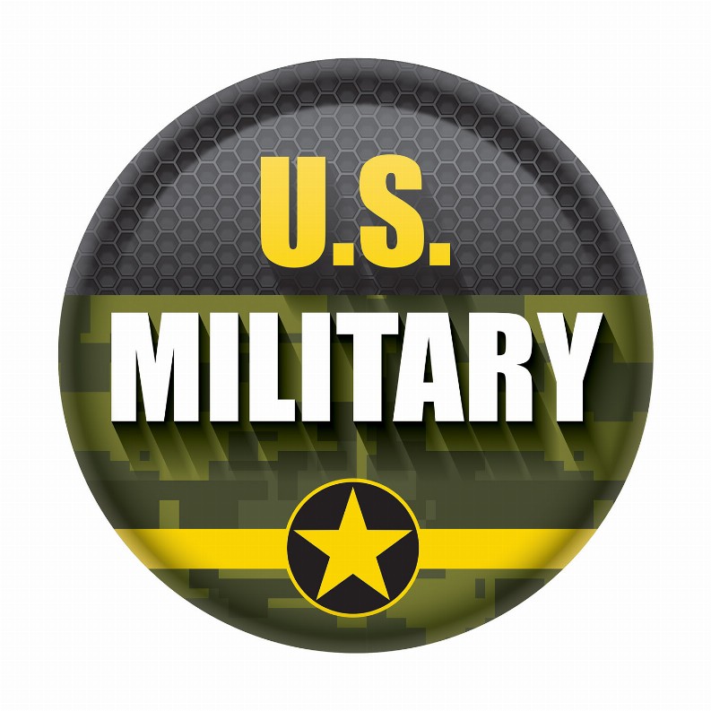 Printed Buttons - U.S. Military Button