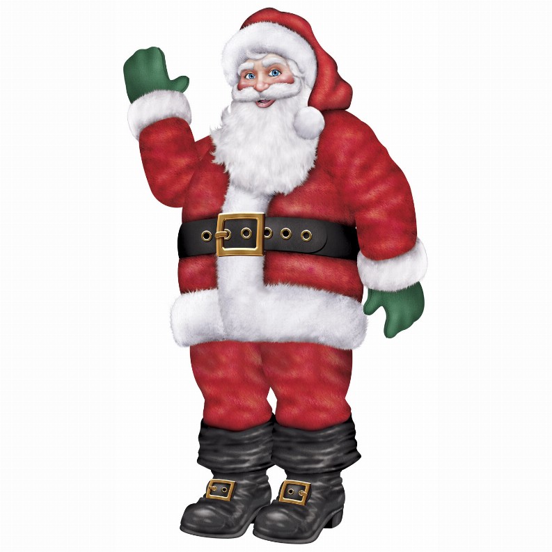 Printed One Side  - Christmas/Winter Large Jointed Santa