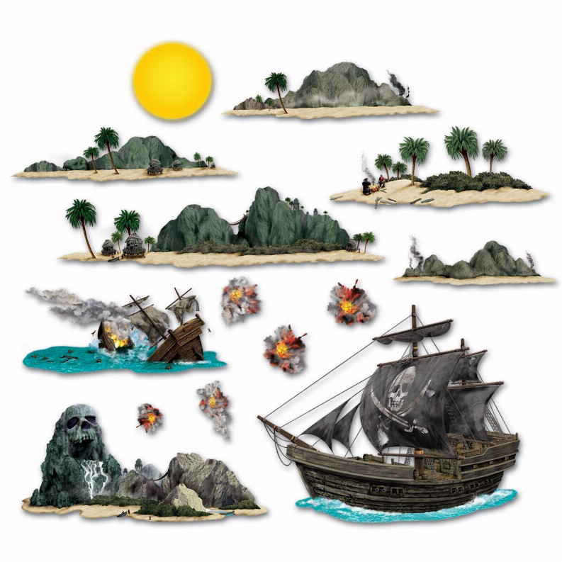 Props - Pirate Pirate Ship & Island Props