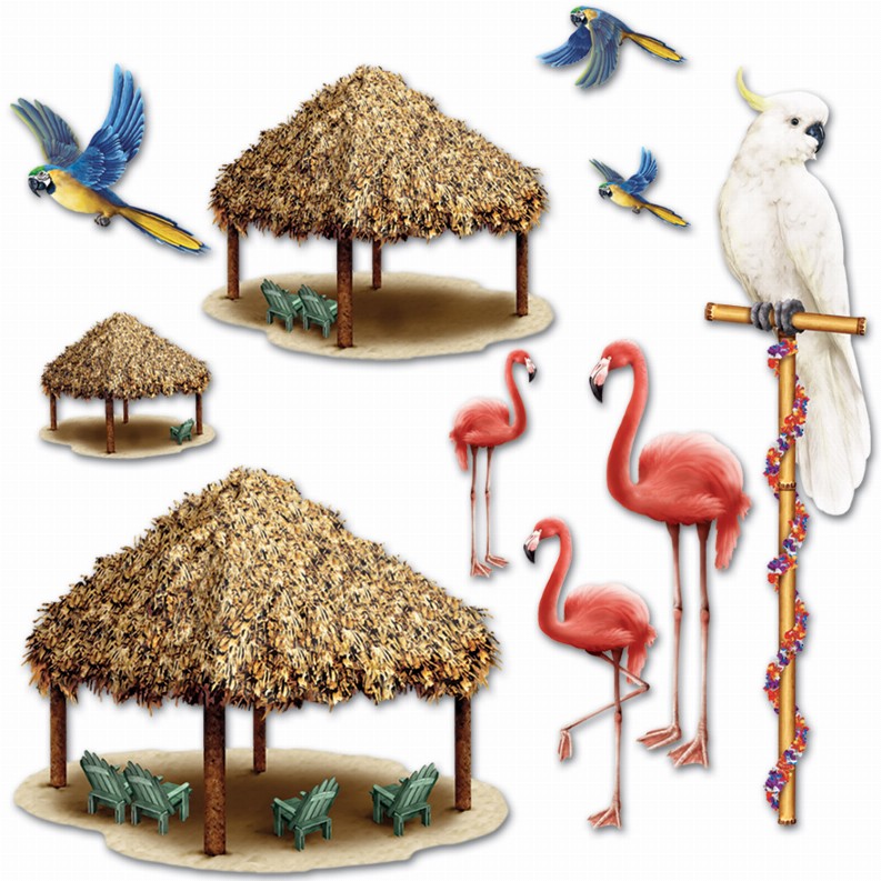 Props - Luau Tiki Hut & Tropical Bird Props