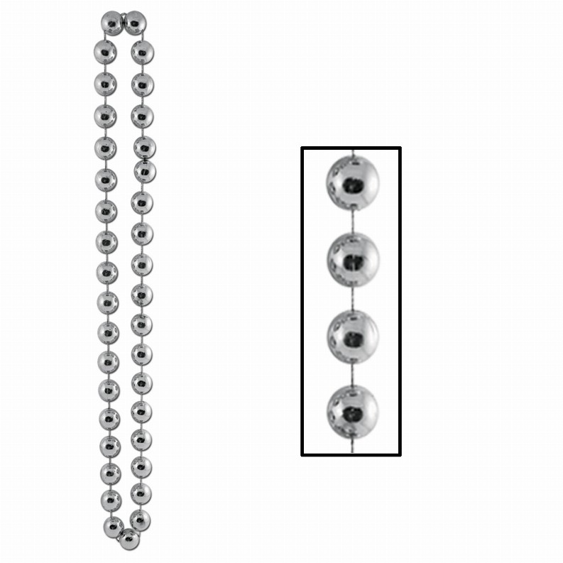 Round Party Beads  - General Occasion Silver Jumbo Party Beads