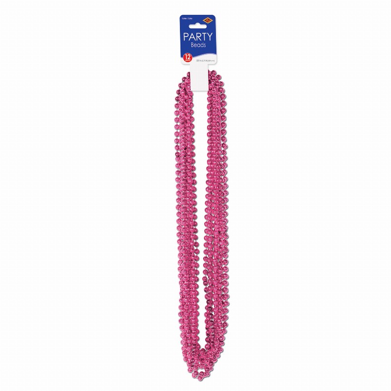 Round Party Beads  - General Occasion Party Beads - Small Round cerise