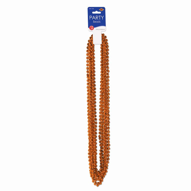 Round Party Beads  - General Occasion Party Beads - Small Round orange