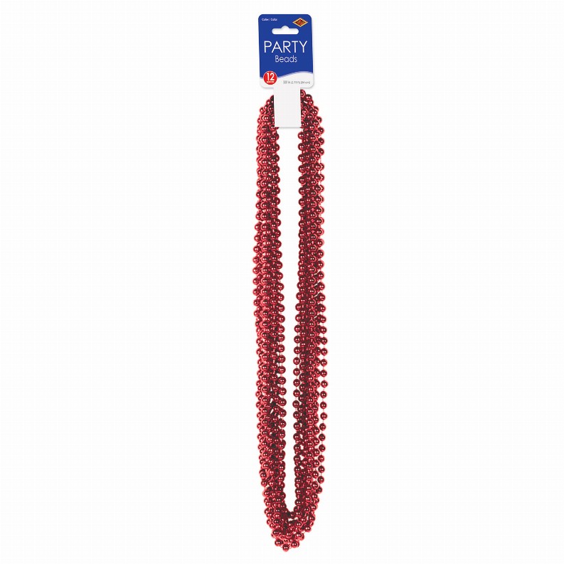 Round Party Beads  - General Occasion Party Beads - Small Round red