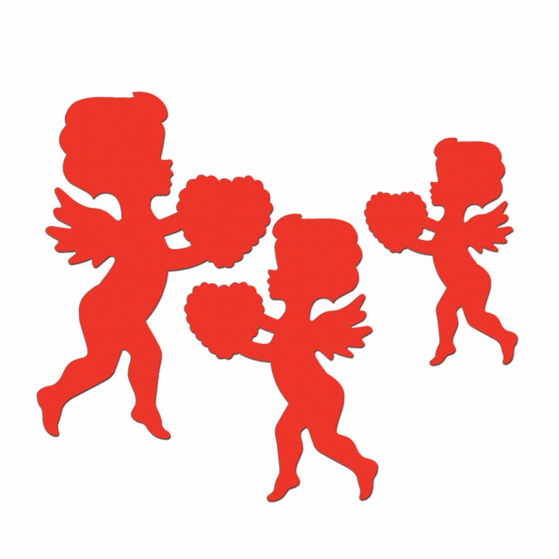 Silhouettes  - Valentines Packaged Printed Cupid Cutouts