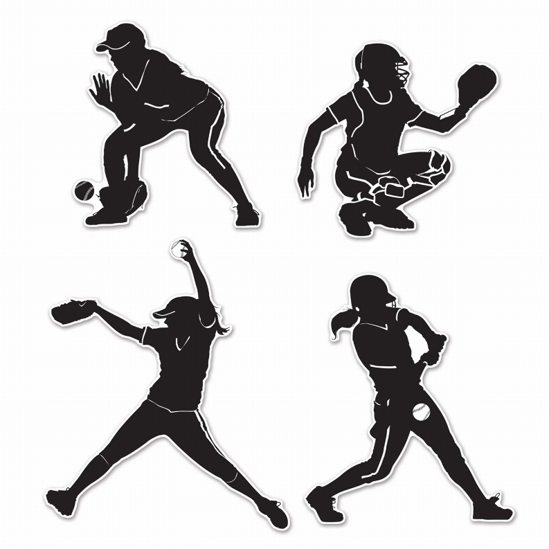 Silhouettes  - Sports Softball Silhouettes
