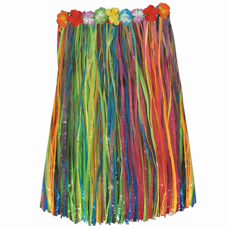 Skirts  - Luau Adult Artificial Grass Hula Skirt - Multicolor