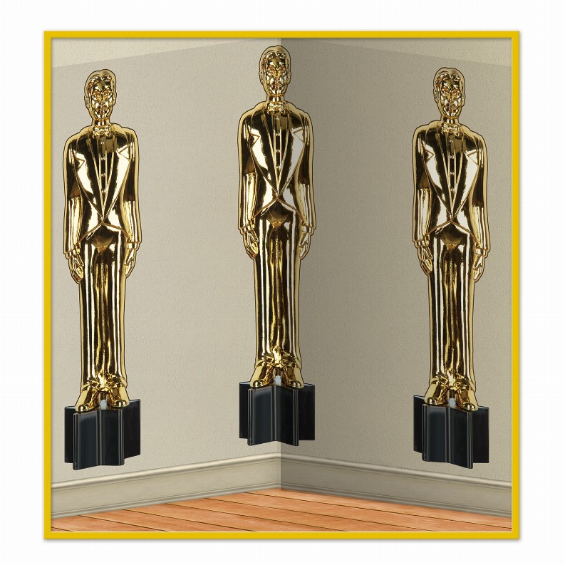 Themed Backdrops - Awards Night Awards Night Male Statuettes Backdrop