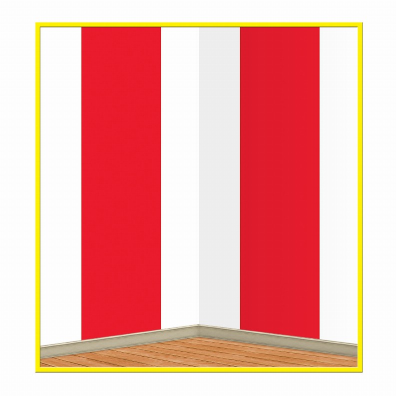 Themed Backdrops - Circus Red & White Stripes Backdrop