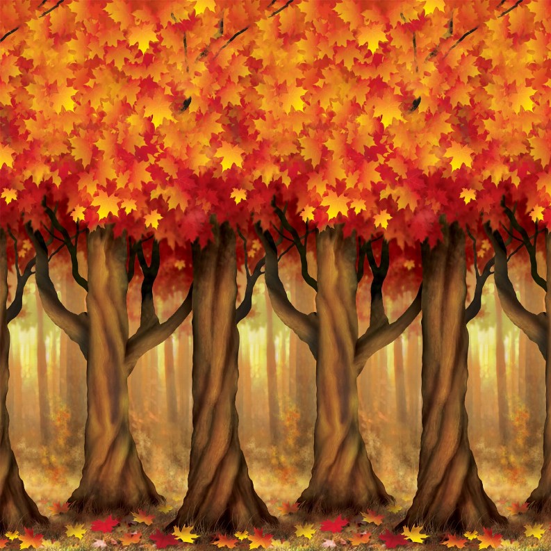 Themed Backdrops - Thanksgiving/Fall Fall Trees Backdrop