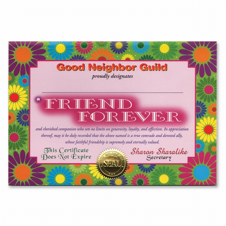 Themed Certificates - General Occasion Friend Forever