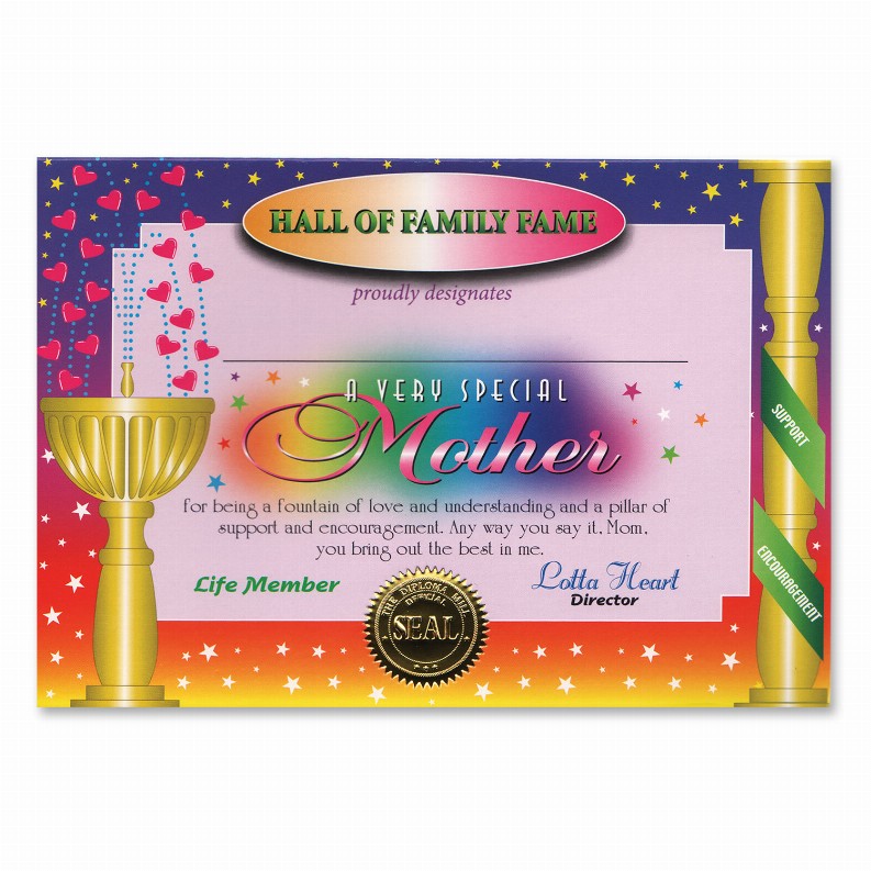 Themed Certificates - Mothers/Fathers Day Very Special Mother