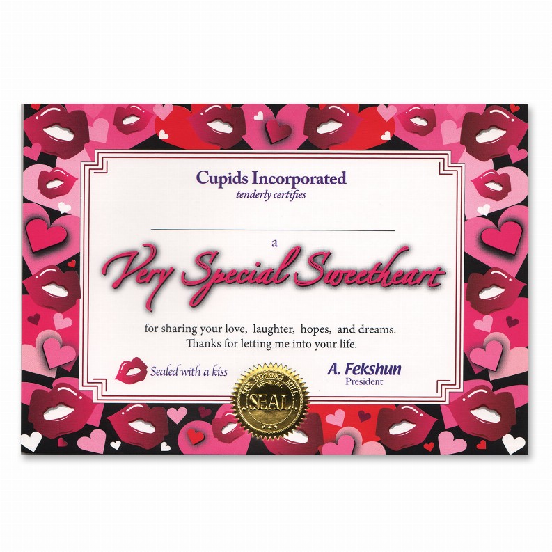 Themed Certificates - Valentines Very Special Sweetheart