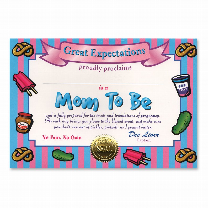 Themed Certificates - Baby Shower Mom To Be