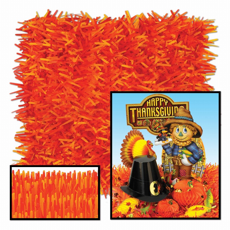 Tissue Grass Mats  - Thanksgiving/Fall Packaged Fringed Tissue Mats