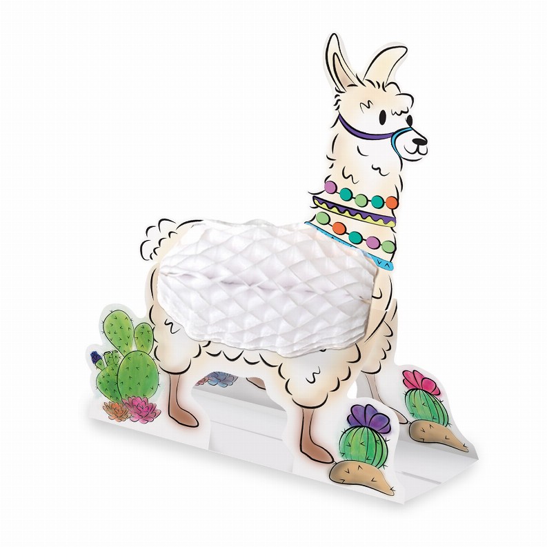 Tissue Style Centerpiece - Multicolor Cactus & Llama Tissue Llama