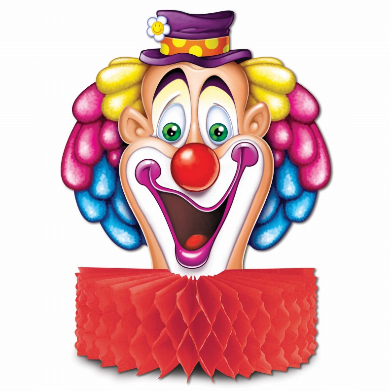 Tissue Style Centerpiece - Multicolor Circus Tissue Clown