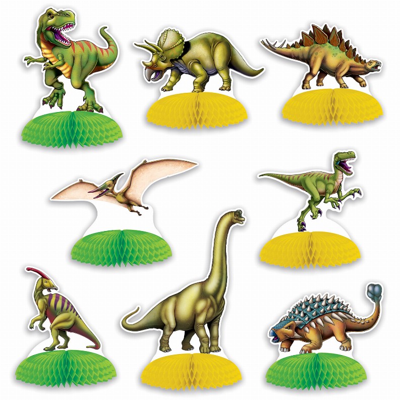 Tissue Style Centerpiece - Multicolor Dinosaurs Tissue Dinosaur Mini