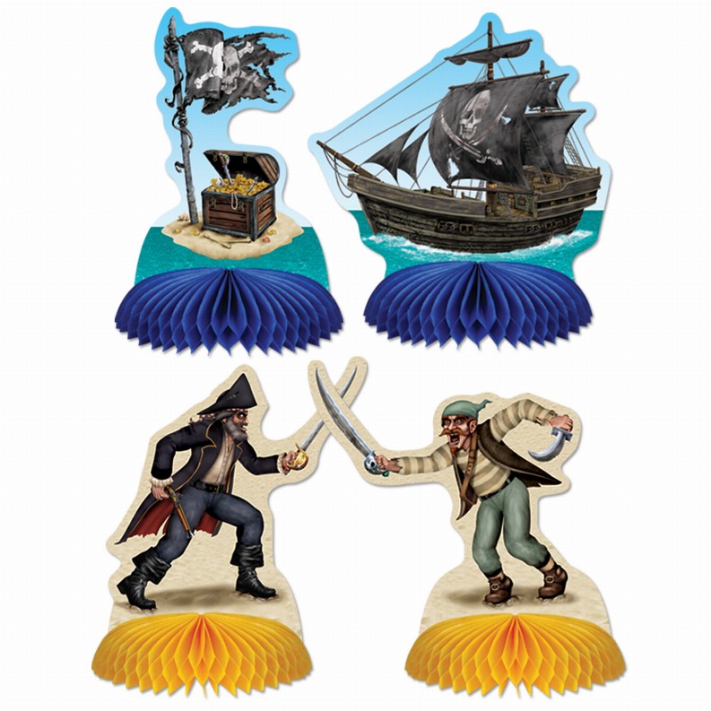 Tissue Style Centerpiece - Multicolor Pirate Tissue Pirate Mini