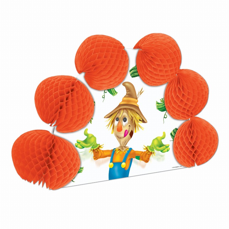 Tissue Style Centerpiece - Multicolor Thanksgiving/Fall Tissue Scarecrow Pop-Over