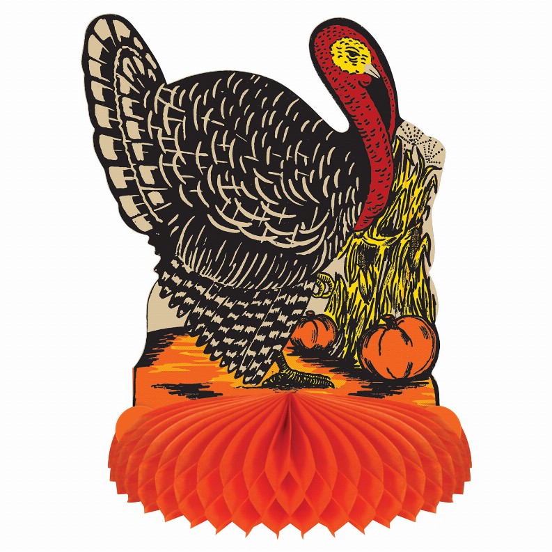 Tissue Style Centerpiece - Multicolor Thanksgiving/Fall Tissue Vintage Fall Harvest Turkey