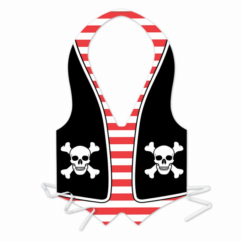 Vests  - Pirate Packaged Plastic Pirate Vest