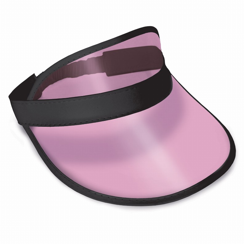 Visors  - Casino Clear Cerise Plastic Dealer's Visor