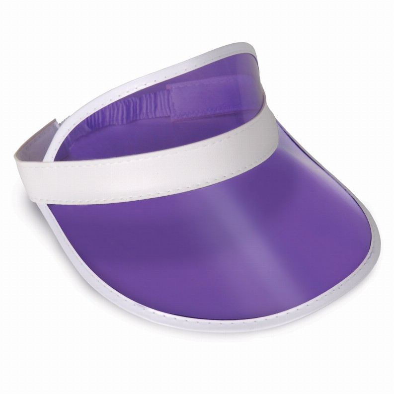 Visors  - Casino Clear Purple Plastic Dealer's Visor