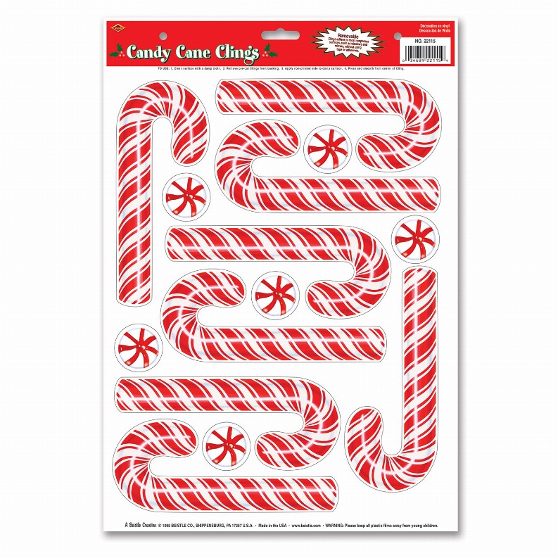 Window Clings  - Christmas/Winter Candy Cane Clings